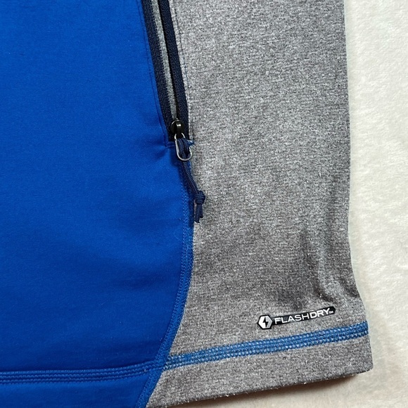 The North Face Large FlashDry Lightweight Blue Gray Full Zip Vest Stretch Cotton - Picture 7 of 12